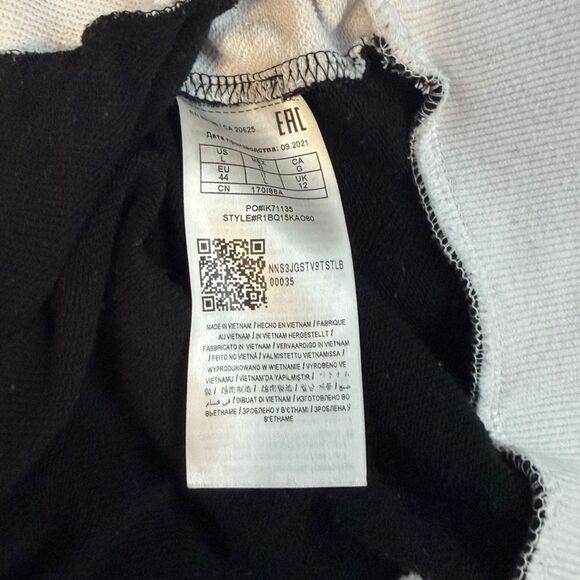 GUESS Women’s Black Cream Beige Long Sleeve Quarter Zip Sweatshirt Size Large - Picture 4 of 5